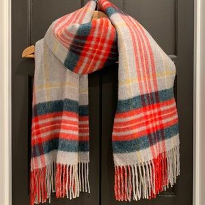J. Crew Brushed Wool Tartan Plaid Scarf